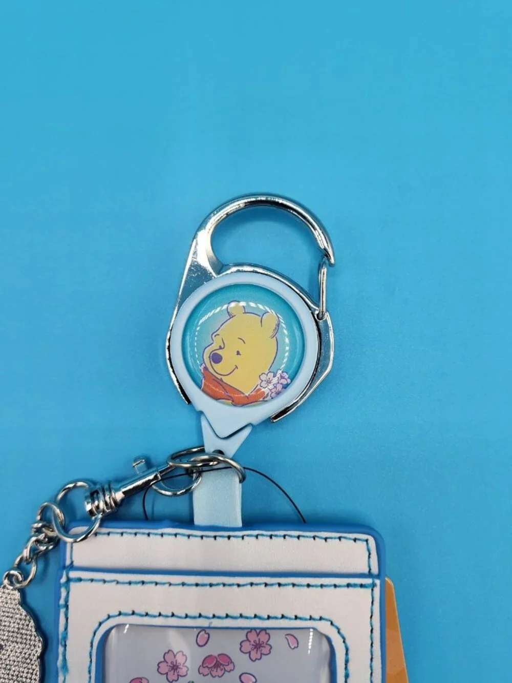 Disney Winnie the Pooh Cherry Blossom Hunny Retractable Lanyard ID Holder NEW